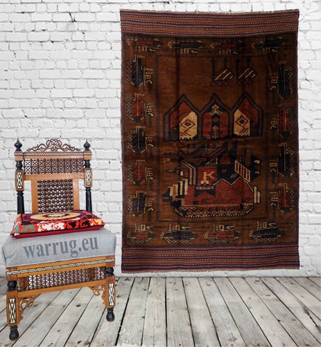 184x129 cm Afghan warrug war carpet hand knotted carpet rug Afghanistan 19/36 - Picture 2 of 12