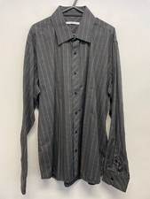 FRANK Q MENS CASUAL LS SHIRT PURE COTTON IN GREY CHECK SIZE XL BNWOT S582