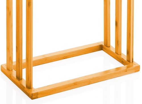 Bamboo Towel Bar Rack 3-Tier Freestanding for Bathroom (Metal Holder) - Picture 6 of 10