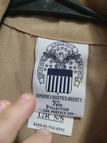 USMC Womens PFC Uniform Khaki Shirt Military Short Sleeve 12R S/S DLA - Picture 4 of 8