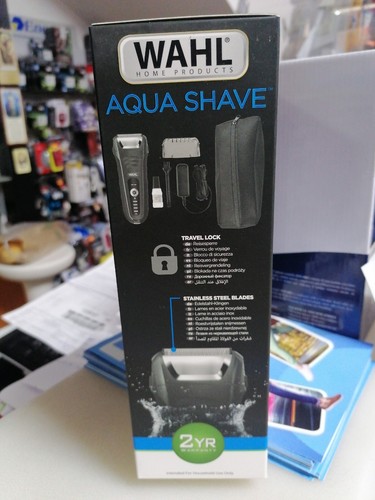 WAHL AQUA SHAVE RASOIO SHAVER IMPERMEABILE CORDLESS - Foto 9 di 12