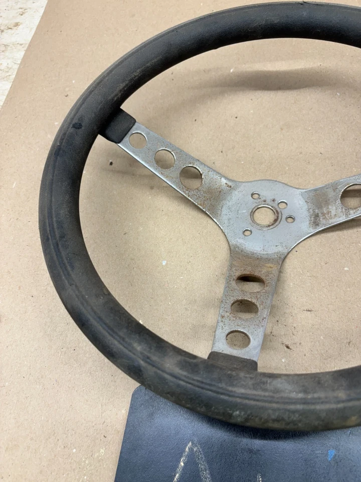 VOLANTE USADO AFTERMARKET 3 RAIOS CROMADO GM FORD DODGE HOT RAT ROD PROJETO - Imagem 2 de 4