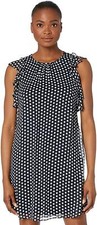 Tommy Hilfiger 282560 Solo Dot Trapeze Dress Sky Captain/Ivory , Size 14