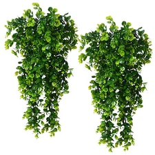 2pcs Hang Artificial Plants Indoor Realistic Green Plants Flowers Indoor Decor