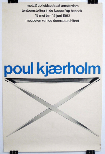 Vintage 1963 KJAERHOLM Dutch 30x20 DANISH FURNITURE Exhibition Poster FREE SHIP - Photo 1 sur 3