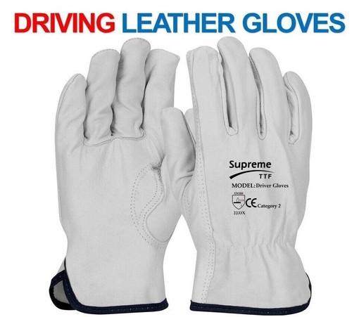 Yellow Leather Gardening Gloves Thorn Proof Garden Work Driver Safety Glove - Picture 6 of 10