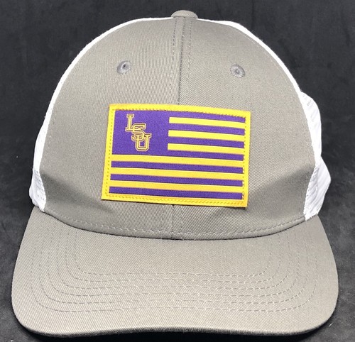 LSU Tigers Hat American Flag Trucker Mesh SnapBack Top of The World Cap Grey GUC - Picture 17 of 19