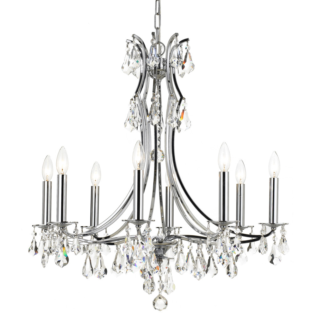Crystorama 5938-CH-CL-MWP Cedar Hand Cut Crystal Chandelier, Polished Chrome Crystorama 5938-CH-CL-MWP Cedar Hand Cut Crystal Chandelier, Polished Chrome