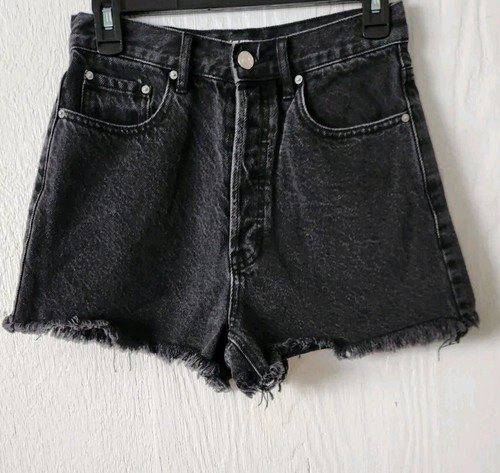 Playboy by Pacsun Damengröße 26 hoher Bund Knopfleiste schwarze Jeans heiße Shorts - Bild 1 von 7