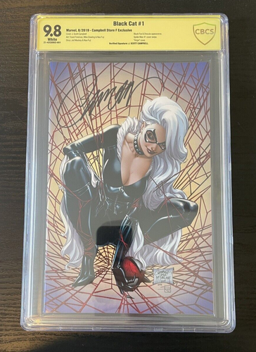Black Cat #1 - Campbell Store F Exclusive - CBCS 9.8 Signed by J Scott Campbell - Picture 1 of 3
