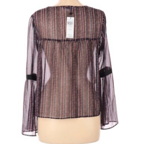 BCBGeneration Black Pumice Sheer Blouse XS NWT - Picture 2 of 8