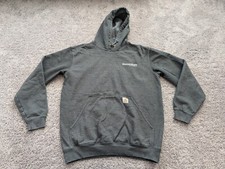 Carhartt Hoodie Mens Medium Original Fit Gray Workwear Pullover Stone Panels