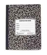 24 Black Marble Composition Notebooks - 100 Sheets Wide Ruled - 9.75" x 7.5"