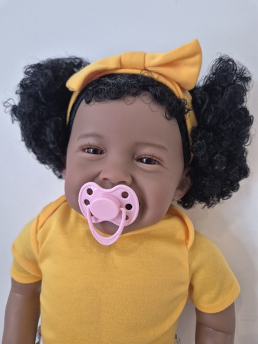 Reborn Baby Doll African American With Bottle, Dummy & Birth Certificate Bzdoll - Picture 8 of 11