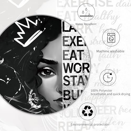 African American Shower Curtain Set 60Wx71H Inches Black Girl Woman Quotes - Bild 4 von 6