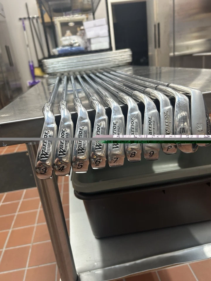 Juego completo de hierro Warrior personalizado ligeramente usado EXCELENTE para golf 3-PW Plus SW & LW. Foto 2 de 4