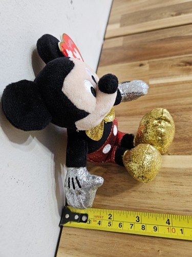 TY Disney Sparkle 7 In Beanie Buddy MICKEY MOUSE Stuffed Animal Plush NWT - Picture 11 of 14