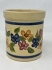 Alpine Pottery  of Roseville Ohio Beige Floral 5.5” Tall Crock 1998 EUC vintage