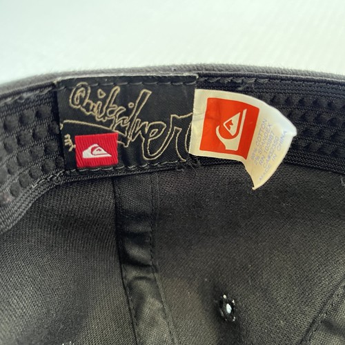 Gorra de béisbol Quiksilver vintage Y2K años 90 negra bordada Flexfit sombrero surf patín - Imagen 15 de 17