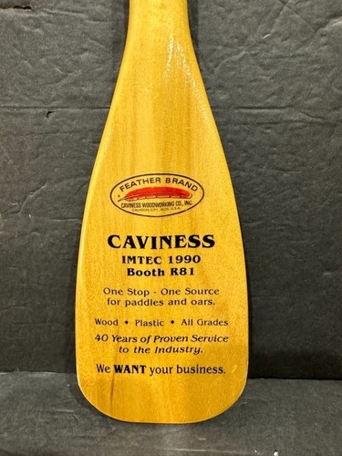 Caviness Woodworking Co. Marca Pluma Mini Canoa Madera Paleta Remo Tienda Promo - Imagen 3 de 8