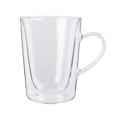 2x Double Wall Insulated Glass Coffee Mugs Thermal Tea Cups With Handle 285ml - Picture 4 of 7