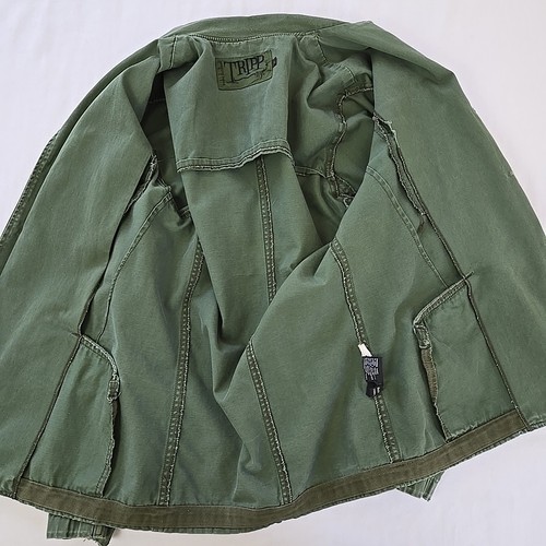 VTG Y2K Tripp NYC Daang Goodman Jacket Green Military Style Punk Coat Mens S - Picture 11 of 22