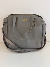 Freshly Picked Grey Pebbled Leather Diaper Bag Tote