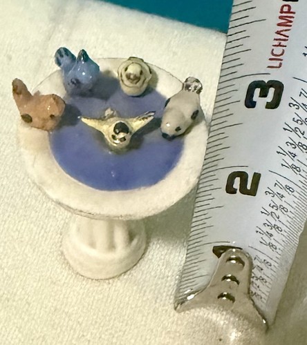 HTF Retired Hagen Renaker Birdbath W/5 Attached Birds 2.5" EUC - Picture 14 of 15