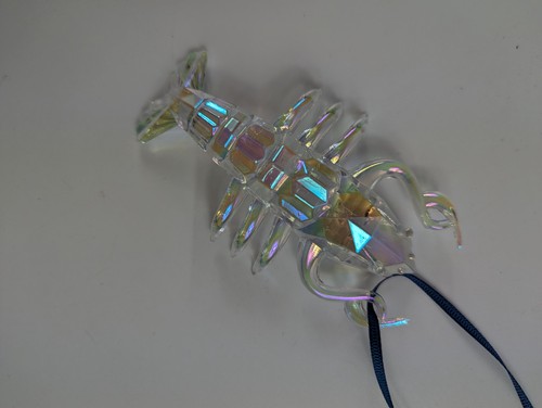 Acrylic Clear Iridescent Lobster Christmas Ornament EUC Coastal Ocean Seafood - Picture 2 of 3