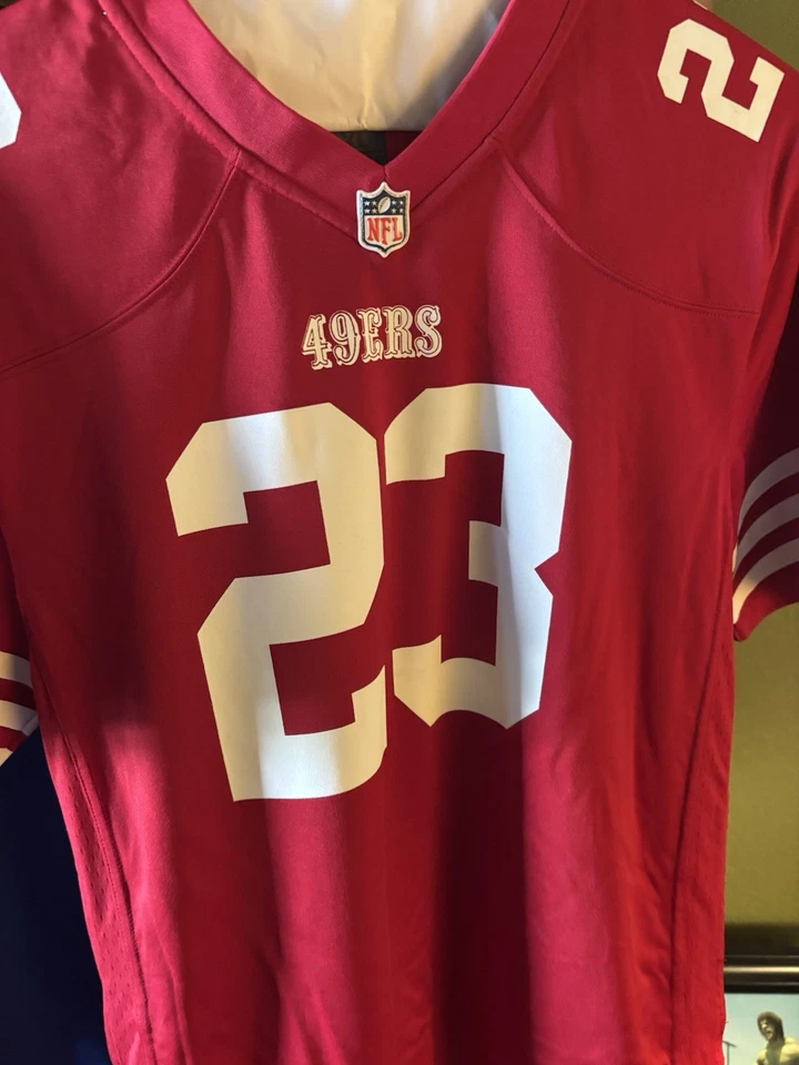 Camiseta de futebol americano Nike Christian McCaffrey San Francisco 49ers Youth NFL - Imagem 2 de 3