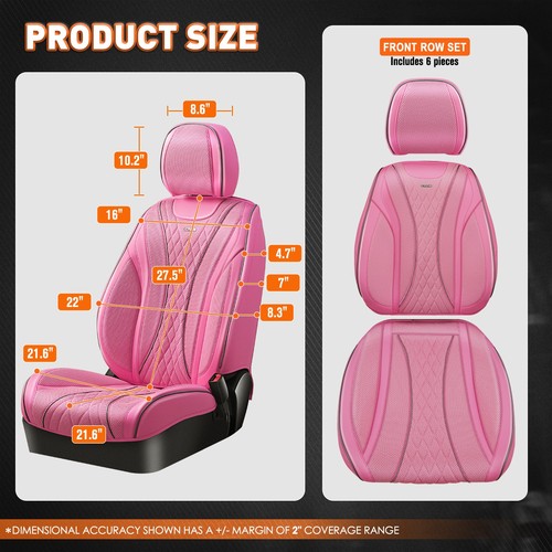 Funda de asiento de cubo universal 1ª fila delantera protector de cojín serie diamante rosa - Imagen 6 de 8