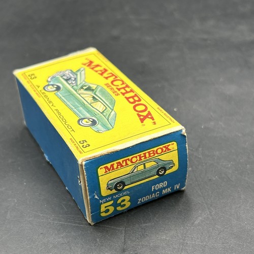 Scatola fiammiferi vintage Lesney n. 53 Ford Zodiak Mk IV in scatola originale - Foto 9 di 11