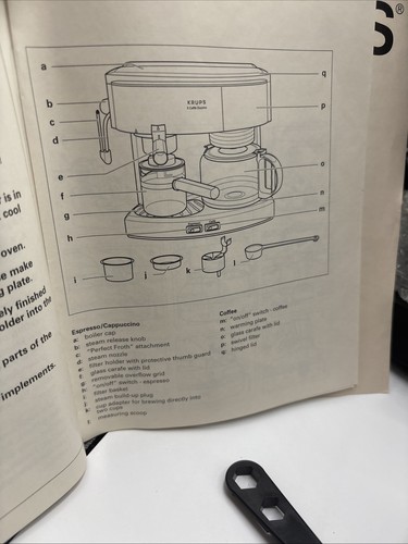 Krups 985 II Caffe Duomo Espresso & Coffee Maker 6 Cup Carafe Barely Used! Il - Picture 4 of 8