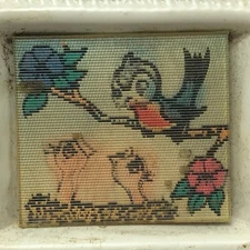 Vintage Small Vari-Vue Birds Easel Back Flicker
