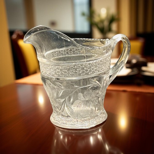 *EAPG ROSE POINT BAND CLEAR 10 OZ CREAMER INDIANA GLASS 1913 - Picture 3 of 9