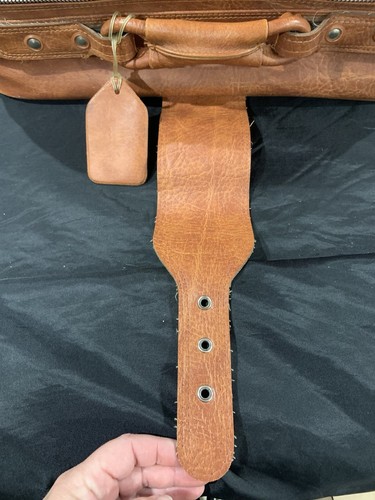 Vintage World Traveler Faux Leather Suitcase Luggage Camel Brown - Picture 21 of 24