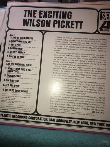 Vinyl Lp The Exciting World Of Wilson Pickett SD 8129 1966 - Picture 3 of 6