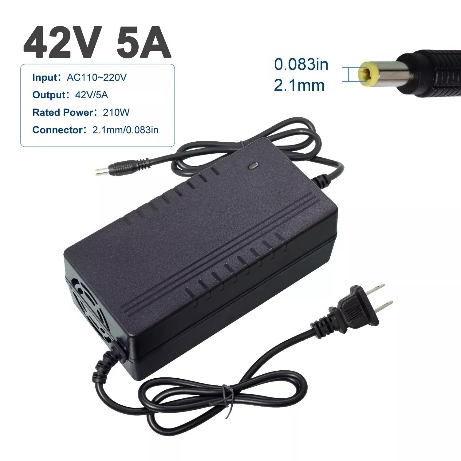 42V/54.6V DC Battery Charger 2A 5A For 36V/48V Lithium Batte