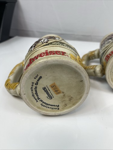 Budweiser Beer Steins Lot Of 3 Vintage 1983,1983,1984 Christmas Edition Mugs - Picture 5 of 7