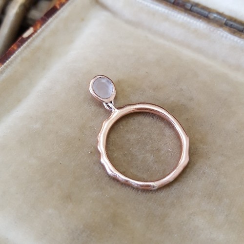 Monica Vinader 925 Sterling Silver Ring, Siren Charm Ring, Rose Quartz, Size K - Picture 7 of 9