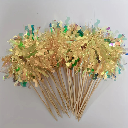 Topper per torte fiori glitterati multicolore 30 pezzi per decorazioni festa compleanno - Foto 4 di 31