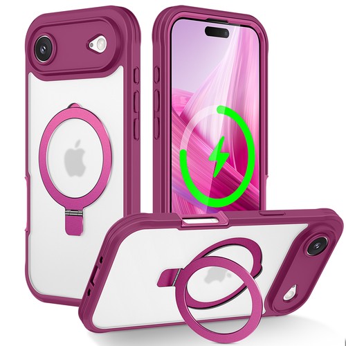 Custodia magnetica opaca per iPhone 16 17 Pro Max con supporto anello invisibile antiurto - Foto 26 di 27