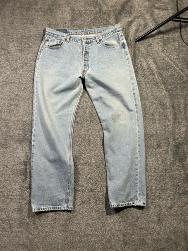 Vintage Levi's 501 Jeans Mens 36x30 Blue Light Wash 90s Made In Mexico Y2K