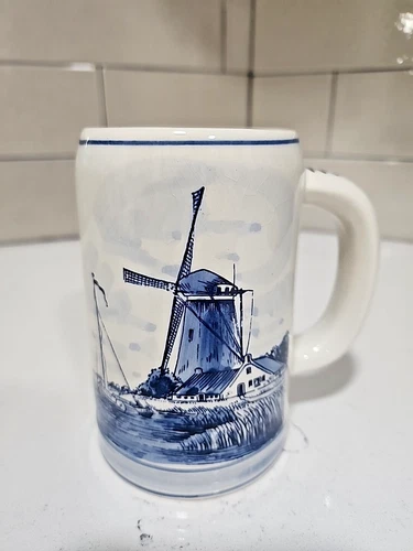 Vintage Delft Blue Hand-painted Mug #271. Made In Holland