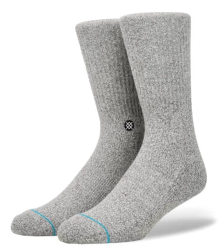 STANCE 3-Pack Icon Crew Socks sz LARGE (9 - 12) Heather Gray - Picture 4 of 8