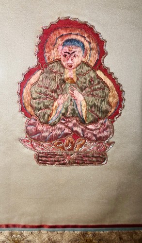 Qing Chinese 27 Imperial Immortals Figures Padded Embroidery Couching Silk Panel - Picture 16 of 23