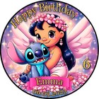 Tortenaufleger Geburtstag Party Einschulung Lilo und Stitch LS08 (Zuckerpapier)
