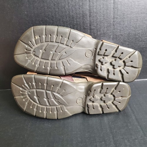 Timberland Brown Leather Double Strap Flip Flop Sandals Toe Loops Women's 7.5 M - Picture 10 of 11