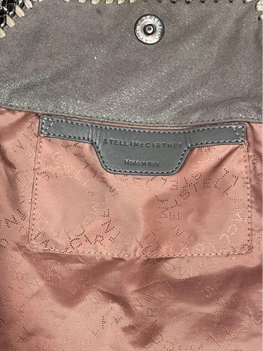 Stella McCartney Falabella Mini Tote 2WAY Shoulder Gray Faux Suede Bag Silver - Picture 11 of 15