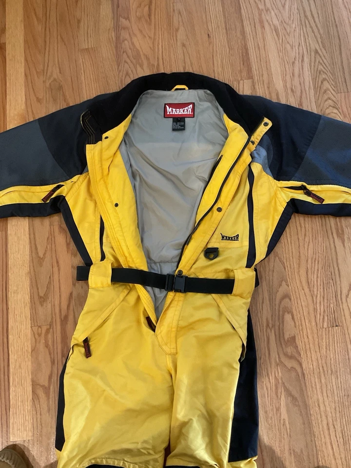 Мужской желтый лыжный костюм MARKER размер M. 42-44.   Носимые только черные бриллианты - Изображение 2 из 4